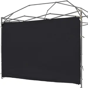 Outdoor Black Waterproof Sunshade Privacy Panel Gazebo Sidewall Panels Sunwall 304.8cm W x 304.8cm L