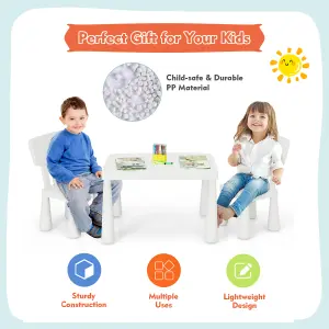 Costway 3 PCS Kids Table and Chair Set Toddler Activity Center Children Writing Desk