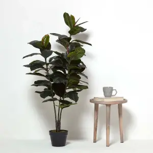 Homescapes Artificial Ficus Rubber Plant in Pot, 130 cm Tall