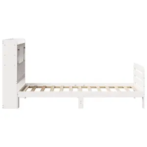 Berkfield Bookcase Bed without Mattress White 90x190 cm Single Solid Wood Pine