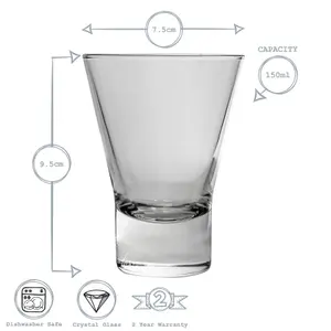 Bormioli Rocco - Ypsilon Whisky Glasses - 150ml - Pack of 6