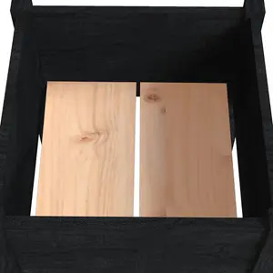 Berkfield Garden Planters 2 pcs Black 50x50x70 cm Solid Pinewood