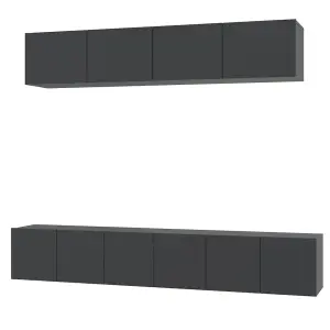 Berkfield 5 Piece TV Cabinet Set Black Engineered Wood