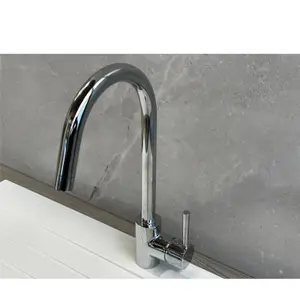 Liquida LS04CH Monobloc Swan Neck Single Lever Chrome Kitchen Mixer Tap