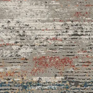 Grey Multi Rustic Textures Luxurious Modern Abstract Bedroom & Living Room Rug -120cm X 180cm