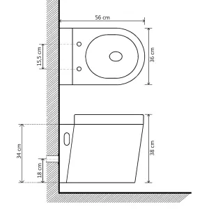 Berkfield Wall Hung Toilet Ceramic Black