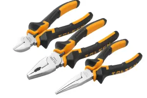 3pcs Pliers Set - Combination - Long Nose - Diagonal Side Cutting