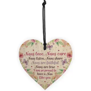 Red Ocean Special Nan Gifts Nan Birthday Gifts Wooden Heart Mother's Day Gifts Grandparent Gifts Keepsake Plaque