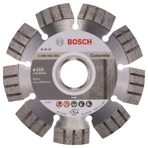 Bosch Professional Diamond Cutting Disc - Best for Concrete - 125mm x 22.23mm x 2.2mm x 12mm