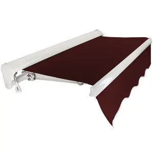 SunDaze 2.5x2M Half Cassette Electric Awning Retractable Garden Sun Shade Sail Canopy Wine Red