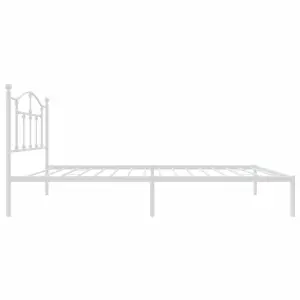 Berkfield Metal Bed Frame with Headboard White 90x190 cm