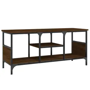 Berkfield TV Cabinet Brown Oak 100x35x45 cm Engineered Wood&Iron