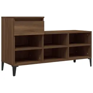 Berkfield Shoe Cabinet Brown Oak 102x36x60 cm Engineered Wood