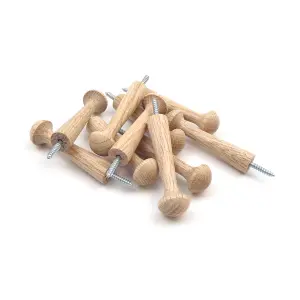 Oakcrafts - Screw in Oak Shaker Peg 3.5" - (Pack of 10)