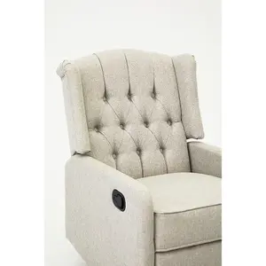 Charles Swivel Recliner Armchair Grey Wing Back Sofa With Adjustable Footrest