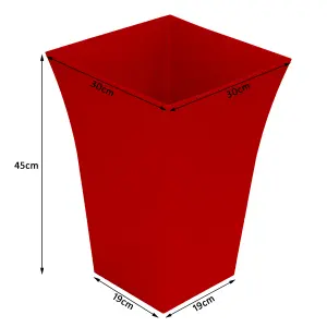 simpa 2PC Red Large Milano Plastic Planters.