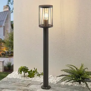 CGC Dark Grey Diagonal Pattern Tall Post Pathway Light