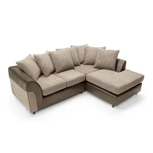 Harvey Right Facing Corner Sofa in Brown