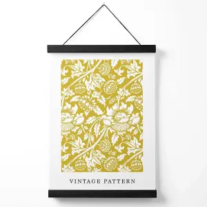 William Morris Yellow Pattern Medium Poster with Black Hanger