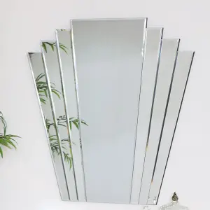 Melody Maison Large Art Deco Fan Frameless Wall Mirror