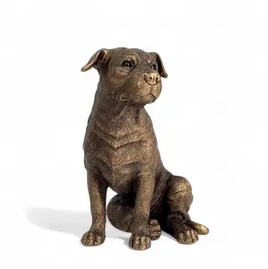 Staffordshire Bull Terrier ornament figurine, Leonardo Reflections Bronzed, gift boxed