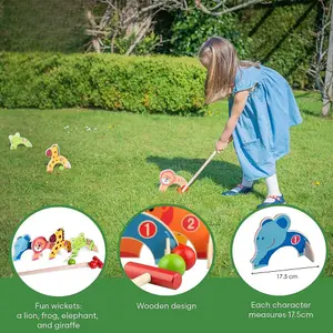 Animal Croquet Game - kids garden toys Outdoor Indoor Play Family Garden Game Early Educational Game