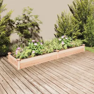 Berkfield Garden Raised Bed with Liner 240x60x25 cm Solid Wood Fir