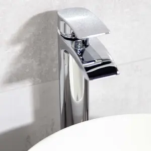 Tyrell Polished Chrome Deck-mounted Tall Basin Mono Mixer Tap