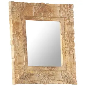 Berkfield Mirror 50x50 cm Solid Mango Wood