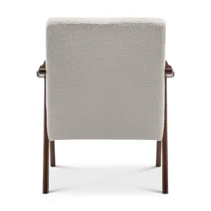 Teddy Boucle Fabric White Selma Accent Chair