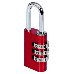 Smith & Locke Red Aluminium Combination Padlock (H)41mm (W)30mm