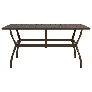 Berkfield Garden Table Brown 140x80x72 cm Steel