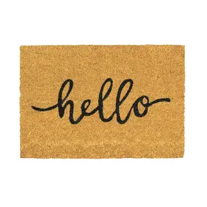 Nicola Spring - Coir Door Mat - Hello 1.6cm H x 90cm L x 60cm W