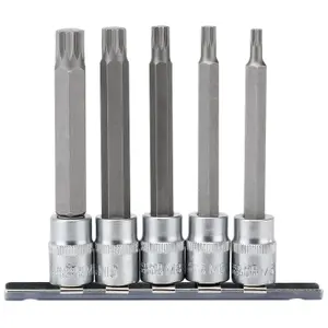 Draper Spline Socket Bit Set, 3/8" Sq. Dr. (5 Piece) 16349