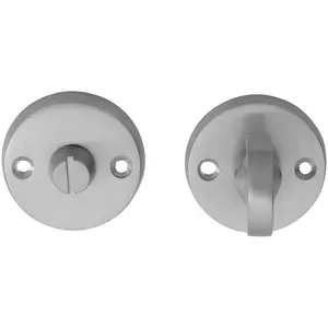 Slim Bathroom Thumbturn Lock and Release Handle 45mm Dia Satin Chrome