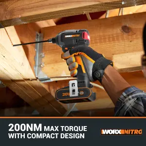 WORX WX265.9 20V 200Nm Nitro Cordless Brushless Compact Impact Driver (BARE)