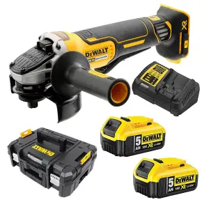 Dewalt DCG406P2 18v XR Brushless Cordless 125mm Angle Grinder Paddle Switch 5ah