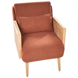 Beliani Traditional Armchair ORUM Fabric Orange