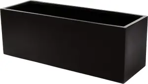 Primrose Garden Outdoor Fibreglass Trough Planter in Matt Black Large 33cm x 98cm