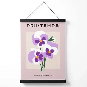 Purple Pansies Flower Market Simplicity Medium Poster with Black Hanger