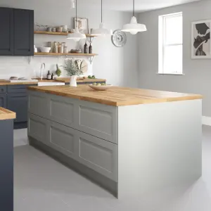 GoodHome Garcinia Integrated handle Matt stone Shaker Glazed Cabinet door (W)500mm (H)715mm (T)20mm