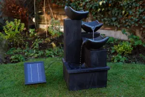 Gardenwize Garden Outdoor Solar Powered Cascading Slate Decorative Water Feature Fountain