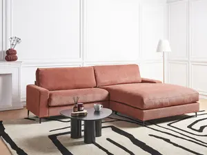 Left-Hand Corner Sofa MALOY Red 3 Seater Left Hand