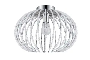 GoodHome Round Metal & plastic Chrome effect LED Ceiling light