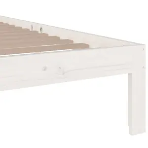 vidaXL Bed Frame White Solid Wood 90x200 cm