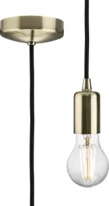 Luminosa 1.8m E27 Contemporary Pendant Set - Antique Brass 230V IP20 80W