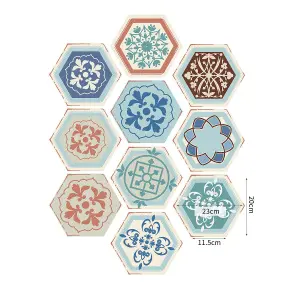 Walplus Victorian Hexagon Floor Tiles Stickers, Home Decorations, DIY Art, Decal