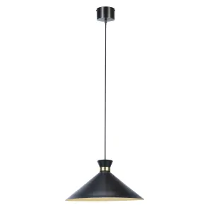 GoodHome Apennin Matt Black Pendant ceiling light, (Dia)350mm