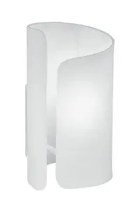 Luminosa Imagine Curved Glass Table Lamp, White, E27