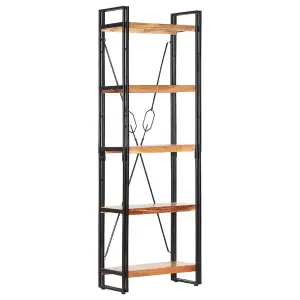 Berkfield 5-Tier Bookcase 60x30x180 cm Solid Acacia Wood